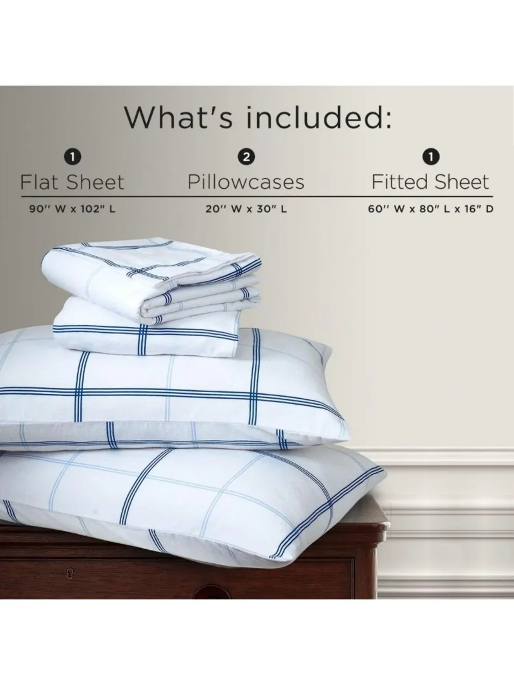 Super Soft Organic Cotton Flannel Sheet Set, Deep Pocket, Warm Classic Blue